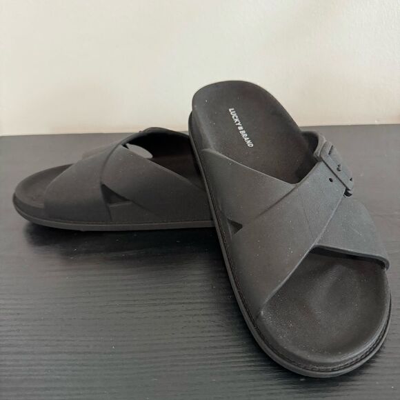 Lucky Brand Women's Roseleen Black Slip On Sandals Size 10 summer shoes - Picture 6 of 6